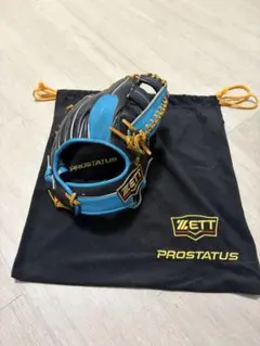ZETT PROSTATUS 軟式グローブ 黒/青