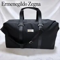 【✨極美品】エルメネジルドゼニア ボストンバッグ レザー ブラック 大容量 旅行 2026年最新】Ermenegildo Zegna メンズ ボストンバッグ・旅行用バッグ