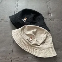テディベア 刺繍 バケットハット 茶色1点、黒1点 right‐on