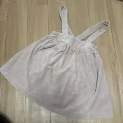 コーデュロイ ストラップ付きスカート ピンク　80-100