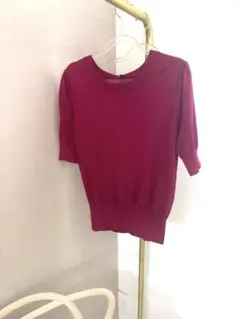 ROSE BUD マゼンタ 五分袖ニットのサムネイル