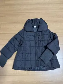 お値下げ美品プティマイン　袖リブ中綿ダウン130黒