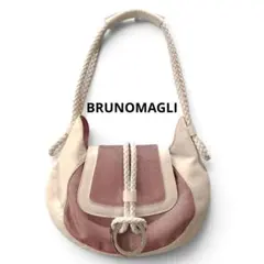 ブルーノマリ BRUNOMAGLI 本革 エナメルレザー トートバッグ ベージュ 