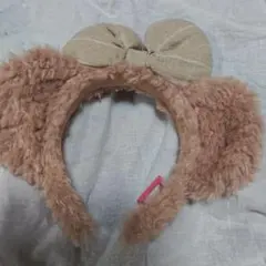 シェリーメイ、耳付きカチューシャ ベージュ リボン付き