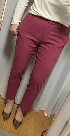 PLST 38サイズ　センタープレスパンツ ピンク きれいめ 美脚 差し色 春夏