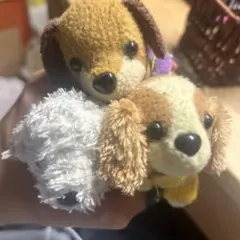 犬のぬいぐるみ3体セット