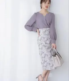 PROPORTIONBODYDRESSING カットワークレースタイトスカート