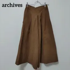 archives　アルシーヴ　レディース　ベロアワイドパンツ　M　ブラウン系