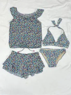 花柄ビキニ　4点セットセット
