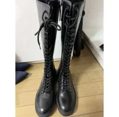 【新品/即日発送】ロングブーツ　シースアップブーツ　ZARA ※値下げ不可のサムネイル