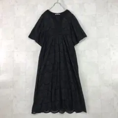 未使用品】ヌキテコットンボイルドットへムラドレス ブラック - メルカリ