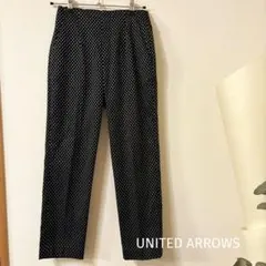 【美品】ユナイテッドアローズ　ドット ラメ ジャガード スリム パンツ