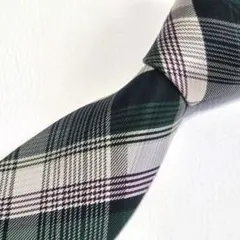 美品★バーバリーブラックレーベル ネクタイ ノバチェック グリーン 三陽商会のサムネイル