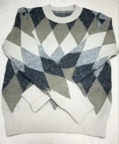 レディース ニット セーター アーガイル柄 カジュアル 韓国系