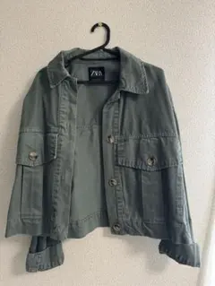 ZARA オリーブグリーン ミリタリージャケット M