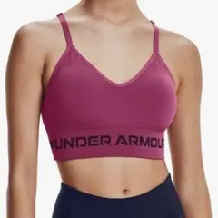 UNDER ARMOUR UA シームレス ロー ロング ブラ　MD ピンクのサムネイル