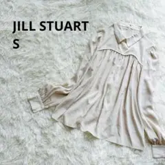 JILL STUART【襟付きシフォンブラウス】S 長袖 アイボリー お上品