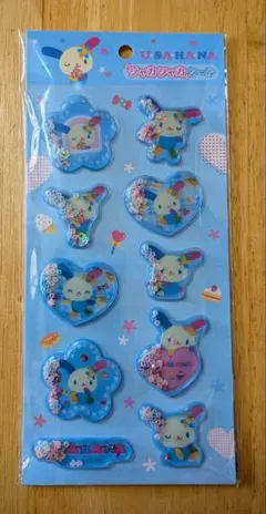 ★未使用★「ウサハナ/ブルー」シャカシャカシール