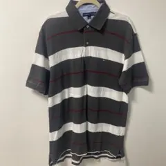 海外古着 TOMMY HILFIGER ストライプポロシャツ Lサイズ ボーダー