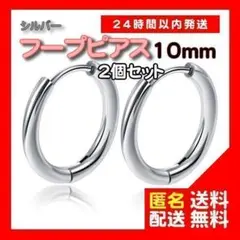 フープピアス レディース　ステンレス  シルバー10mm  2個 メンズ