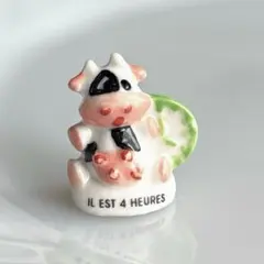 新品　フランス　フェーブ　4時担当　牛さん　時計　動物