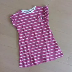 110　半袖　ワンピース　ボーダー　フリル　女の子