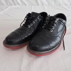 ブラックレザー スニーカー レッドソール