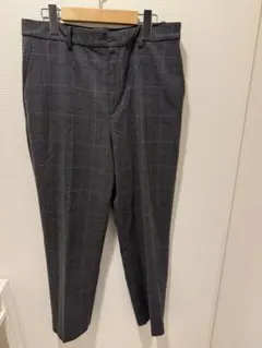UNIQLO グレー系チェック柄 ストレッチパンツ