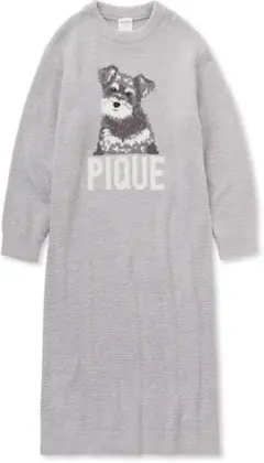 【新品】ジェラートピケ　シュナウザーワンポイントTシャツ&ロングパンツ　グレー オフィシャルサイト・MASHSTORE・一部店舗限定】シュナウザー