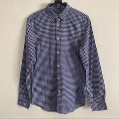 【BENETTON 】ベネトン 長袖 レギュラー カラー チェックシャツ ブルー
