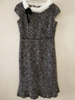 組曲ファー付ツイードワンピース