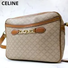 セリーヌ ショルダーバッグ カメラバッグ マカダム PVC レザー ブラウン