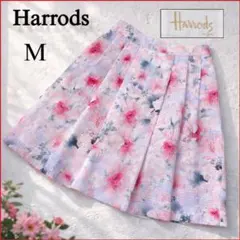【極美品】Harrodsハロッズ★花柄タック入りフレアスカート Mピンク ふくれのサムネイル