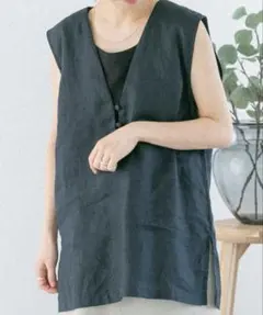 FORK&SPOON リネンノースリーブプルオーバー