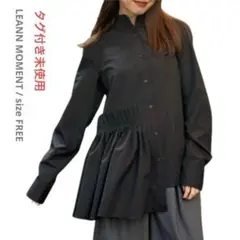 タグ付 リーンモメント アシンメトリーブラウス 希少 FREE ブラック シャツ