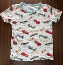 【美品】トミカ 車両柄 Tシャツ 90cm：13キロ：インナー：車：半袖：丸首