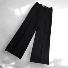 ジュンコシマダ　ウール100%ワイドフレアパンツ ハイウエストスラックス9（C2