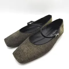 LE TALON スクエアソフトメリージェーン バレエシューズ ゴールド25.5