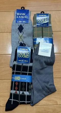新品未使用　メンズカジュアルソックスセット25-27cm 24-26cm