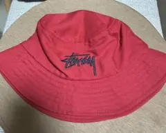 STUSSY バケハ レッド 赤