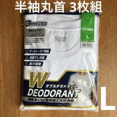 ダブルデオドラント 半袖丸首Tシャツ 3枚組 Lサイズ