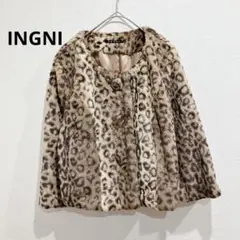 INGNI/イング アウター ファーコート ショート レオパード柄 豹柄 Mのサムネイル