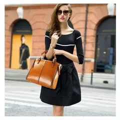 ショルダーバッグ レディース レザー トートバッグ おしゃれ 2way　キャメル