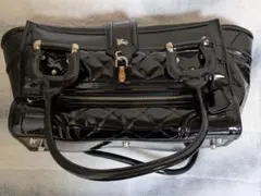 希少 超美品 バーバリー レザー ホースロゴ ハンドバッグ ブラック