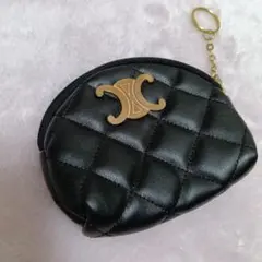 ブラックキルティングコインケース