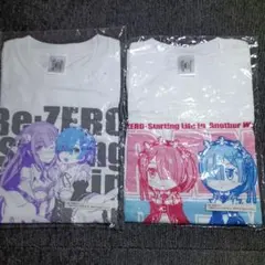 【新品】Re:ゼロから始める異世界生活 ラム レム エミリア Tシャツ 全2種のサムネイル