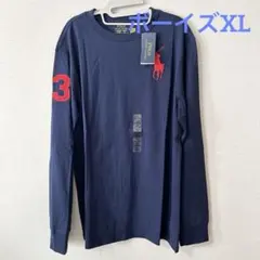 新作◇ラルフローレン ビッグポニー長袖Tシャツ ネイビー ボーイズXL/170