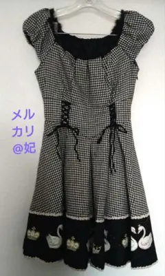 Secret Honey ワンピース スワン 千鳥柄 Mサイズ