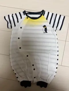 ストライプ柄 ペンギンロンパース 50～60cm未満