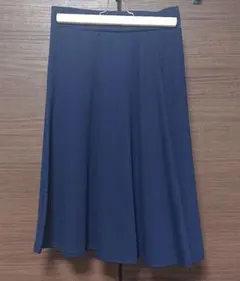 裏起毛 ミモレ丈 フレアスカート ネイビー